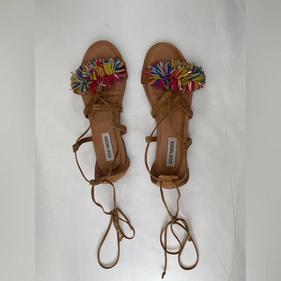 Steve Madden Swizzle Lace up Flat Sandals size 8.5 Womens - Picture 9 of 15